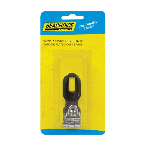Seachoice Seachoice Chrome-Plated Brass 3 in. L X 1 in. W Swivel Eye Hasp 1 pk 37091 - main